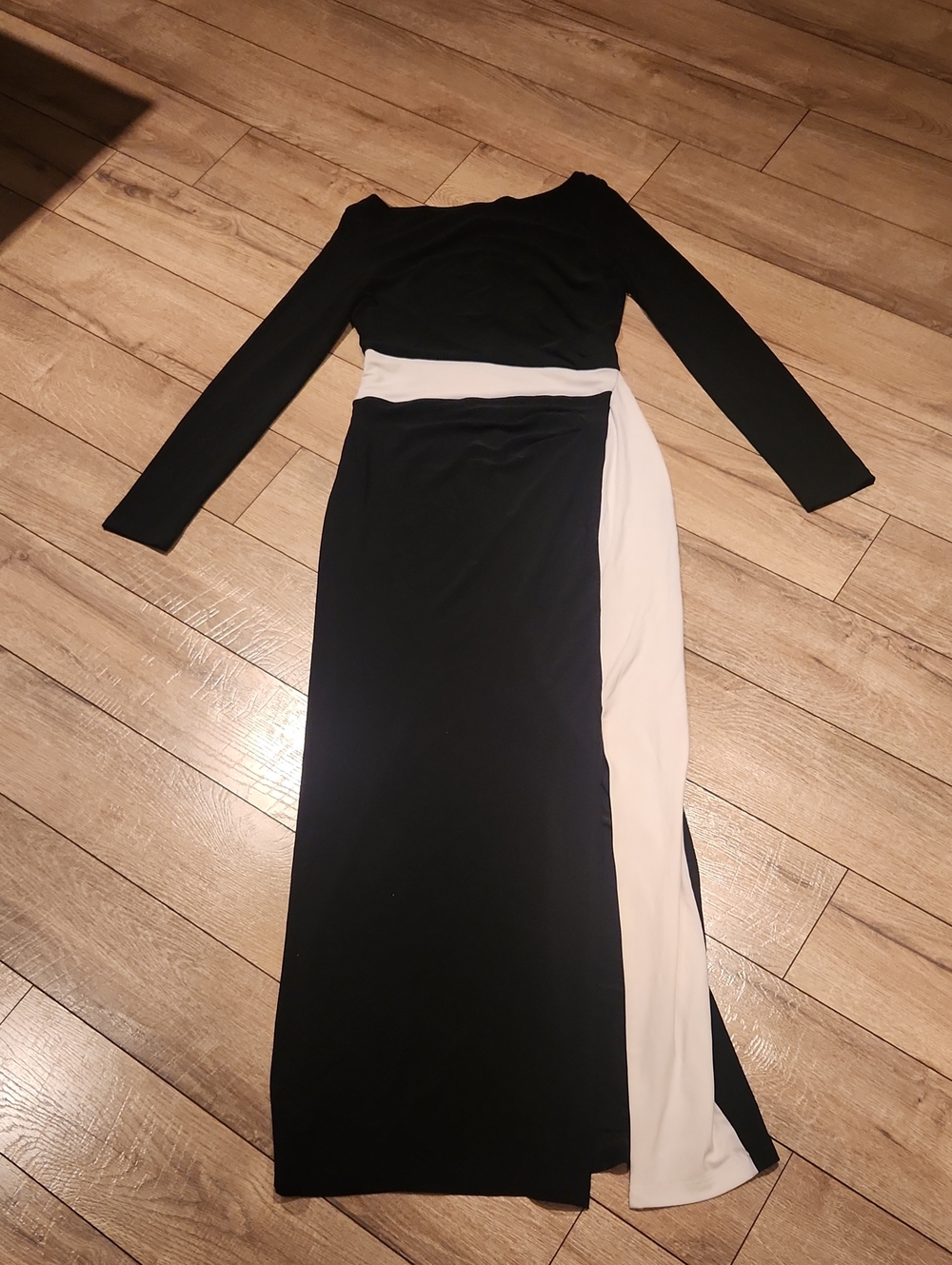 Ralph Lauren Black & White Long Sleeve Maxi Dress